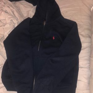 Brand new polo hoodie in navy blue size medium